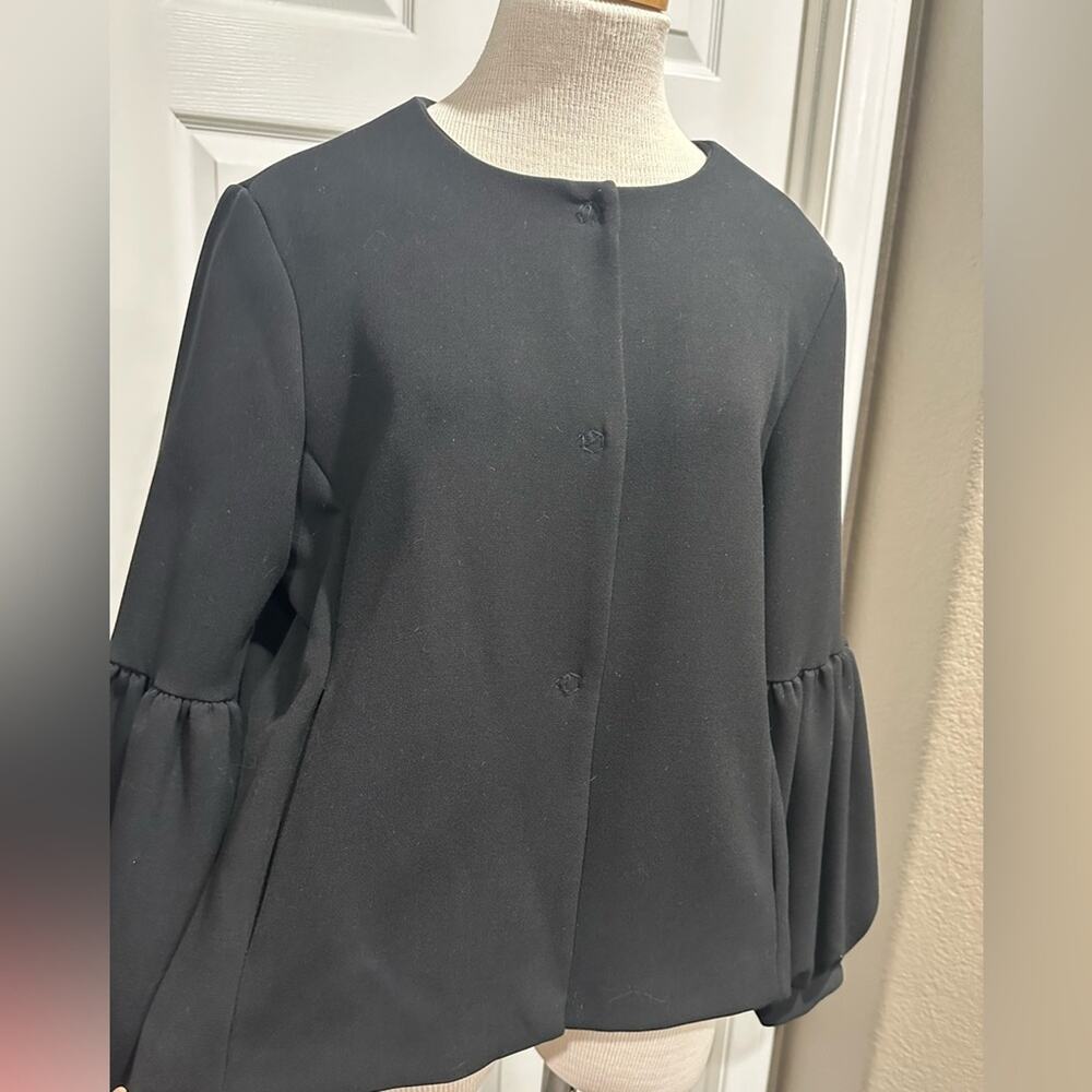 ChePè Italy black jacket with puff sleeves, size large - Picture 2 of 13